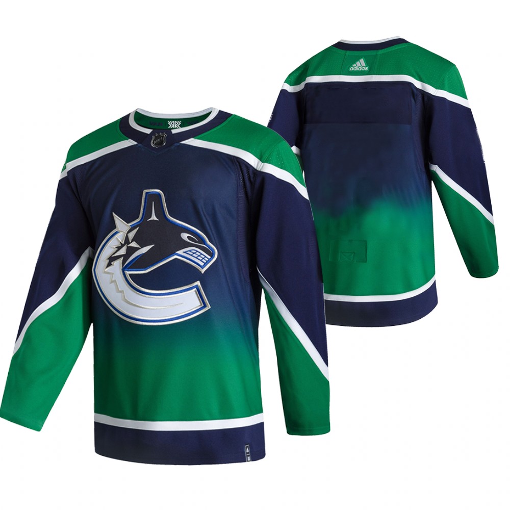 2021 Adidias Vancouver Canucks Blank Green Men Reverse Retro Alternate NHL Jersey